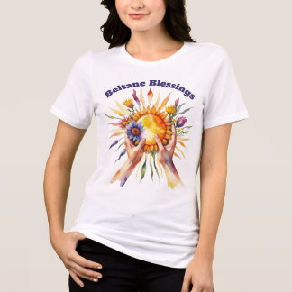 T-shirt En Tri-matière Beltane Summer Floral Sun Sabbat Blessings