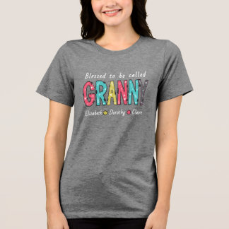 T-shirt En Tri-matière Béni d'être appelé grand-mère personnalisées petit