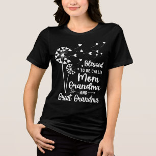 T-shirt En Tri-matière Béni D'Être Appelé Maman, Grand-Mère, Grand-Grand-