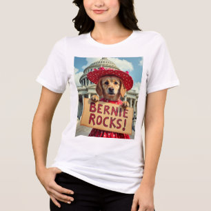 T-shirt En Tri-matière Bernie Sanders Rocks Cute Dog Tri-Blend Chemise
