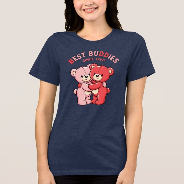 T-shirt En Tri-matière Best Buddies Since 1990 Red Teddy Bears (Recto)