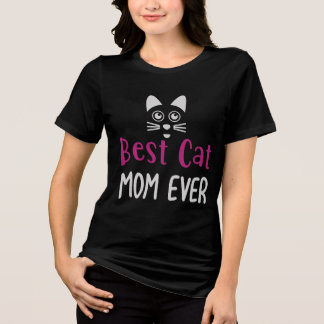 T-shirt En Tri-matière Best Cat Mom Ever - Cute Minimalist Cat Lover Gift