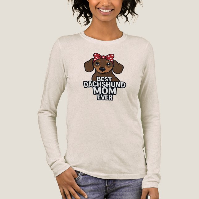 T-shirt En Tri-matière Best Dachshund Maman (Recto)