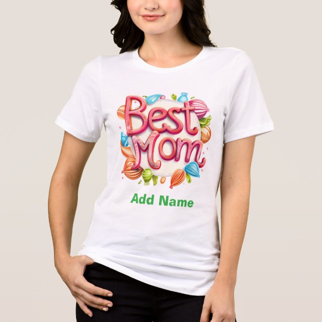 T-shirt En Tri-matière Best Mom Ever | Vibrant & Sweet Mother's Day Gift  (Recto)