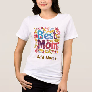 T-shirt En Tri-matière Best Mom Floral Bloom - Elegant Mother's Day Gift 