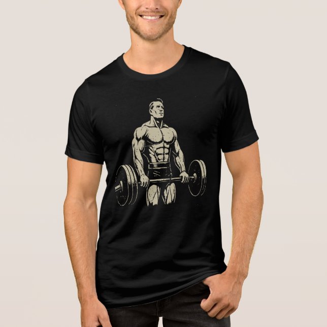 T-SHIRT  EN TRI-MATIÈRE BEST SPORT GYM NOIR (Recto)
