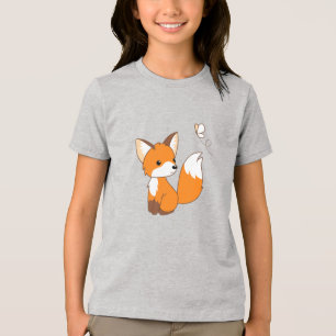 T-shirt En Tri-matière Beurre à regarder de la petite Fox mignonne