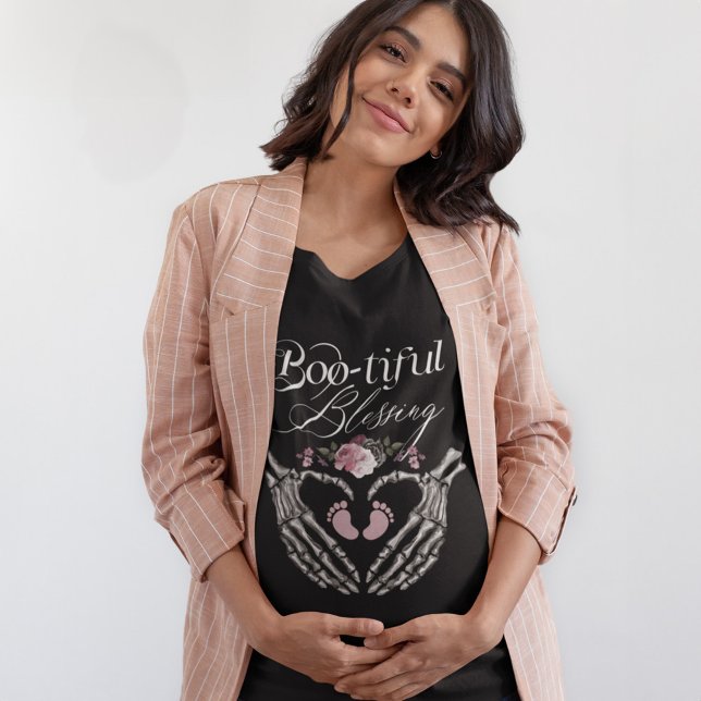 T-shirt En Tri-matière Bienheureuse Blessing Baby Girl Gothique Skeleton  (Boo-tiful Blessing Baby Girl Gothic Skeleton Heart T-Shirt)