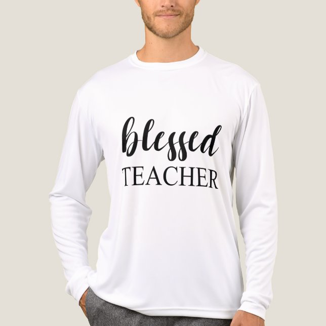 T-shirt En Tri-matière Bienheureuse Typographie de l'enseignant (Recto)