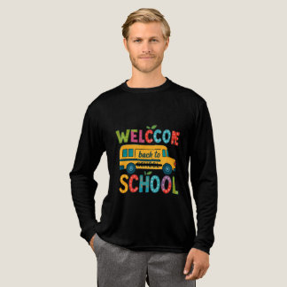 T-shirt En Tri-matière Bienvenue Retour à l'école Chemise à manches longu