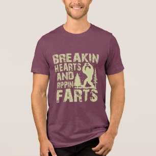 T-shirt En Tri-matière Bigfoot Drôle breakin Coeurs & Rippin Farts Tee