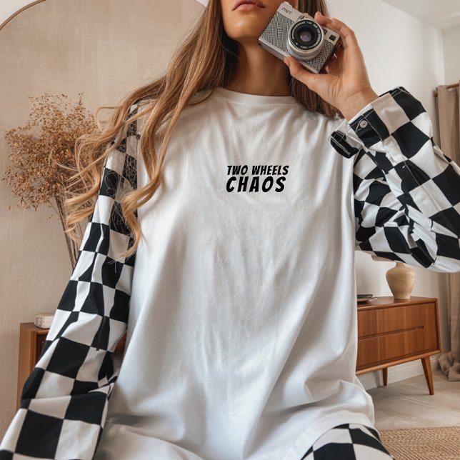 T-shirt En Tri-matière Bike Girl Irony black ("Two Wheels, Chaos" – perfect for adding a bit of humor to any cyclist's style.)