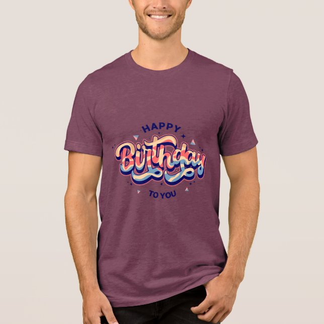 T-shirt En Tri-matière Birthday Typography Sayings (Recto)