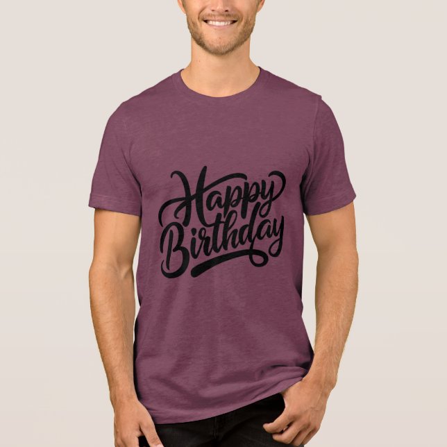 T-shirt En Tri-matière Birthday Typography Sayings (Recto)