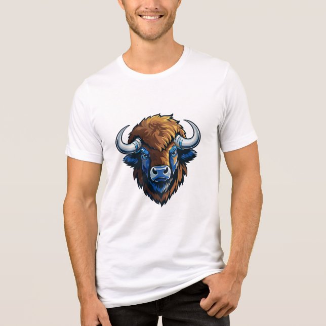 T-shirt En Tri-matière bison à grandes cornes (Recto)