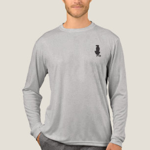 T-shirt En Tri-matière Black Cat Silhouette hommes gris chemise à manches