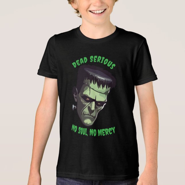 T-shirt En Tri-matière 🖤 Black Frankenstein Halloween Tee 💀 ⚡ (Recto)
