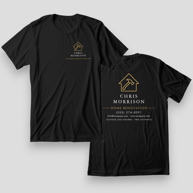 T-shirt En Tri-matière Black Gold Home Renovation Repair (Créateur téléchargé)