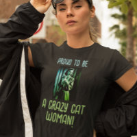 Black Green Blue Personnalisé Crazy Cat Femme
