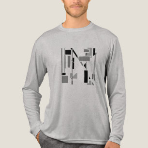 T-shirt En Tri-matière Black Grey Abstrait Electrode Formes Petit Motif