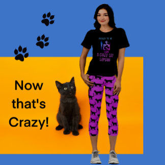 T-shirt En Tri-matière Black Rose Bleu Customisé Crazy Chat Femme