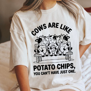 T-shirt En Tri-matière Blague de vache drôle sur les chips de pomme de te