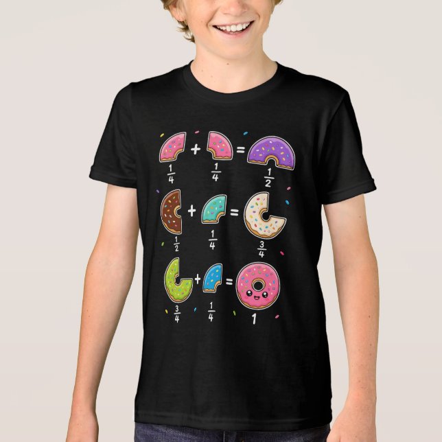 T-shirt En Tri-matière Blagues de maths sur les fractions de beignets (Recto)
