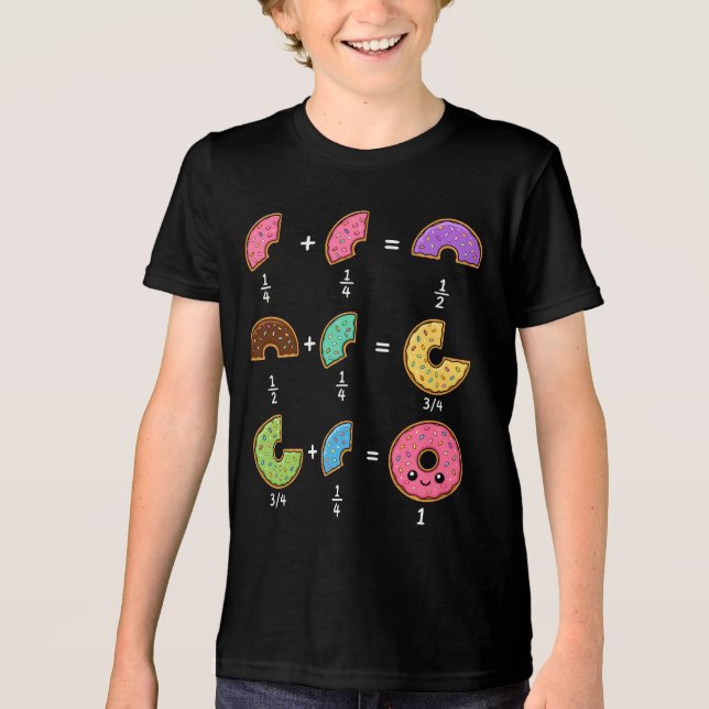 T-shirt En Tri-matière Blagues de maths sur les fractions de beignets (Recto)