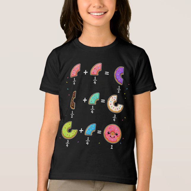 T-shirt En Tri-matière Blagues de maths sur les fractions de beignets (Recto)