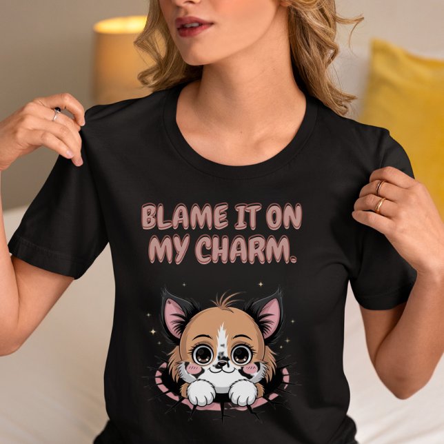 T-shirt En Tri-matière Blame It On My Charm Puppy (Créateur téléchargé)