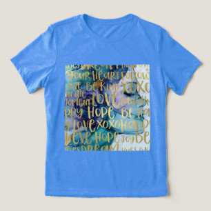 T-shirt En Tri-matière Bleu Femme Face Or Citations Inspirationnelles