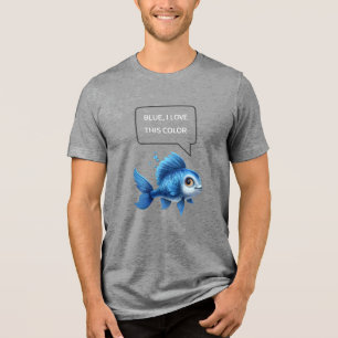T-shirt En Tri-matière " Bleu, I Love Cette couleur" note positive