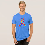 T-shirt En Tri-matière Bleu ruban Sensibilisation sur l'autisme personnal<br><div class="desc">T-shirts tricyblend bleu à ruban de Sensibilisation sur l'autisme sur mesure pour une marche ou une fête de collecte de fonds afin de sensibiliser les amis autistes ou la famille. Une mère ou un tee père autiste cool qui peut être personnalisée avec n'importe quel texte sous le ruban de la...</div>