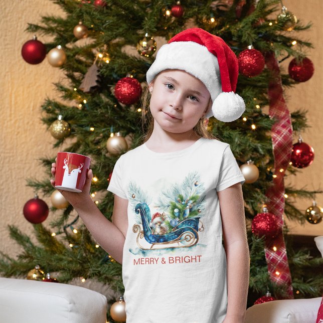 T-shirt En Tri-matière Bleu Sled Bébé Reindeer (Créateur téléchargé)