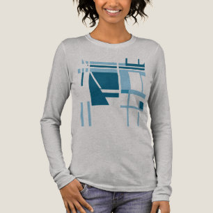 T-shirt En Tri-matière bleu turquoise Géométrique Abstraite d'inspiration