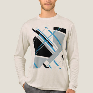 T-shirt En Tri-matière Blue Black Grey Art moderne MCM d'inspiration Abst