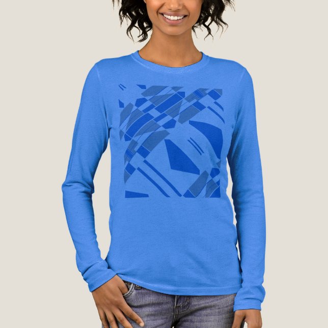 T-shirt En Tri-matière Blue Gray Diagonal Shapes MCM Southwest-inspired (Recto)