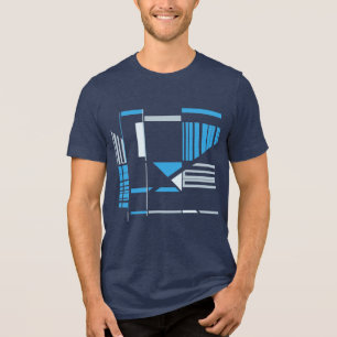 T-shirt En Tri-matière Blue Grey Southwest Art Géométrique MCM inspiré