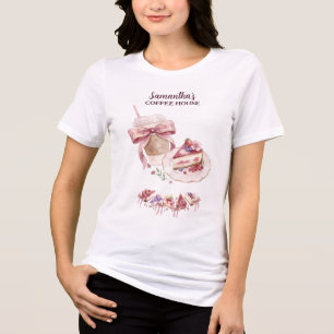 T-shirt En Tri-matière Blush Pink Patisserie Café Branding Aquarelle