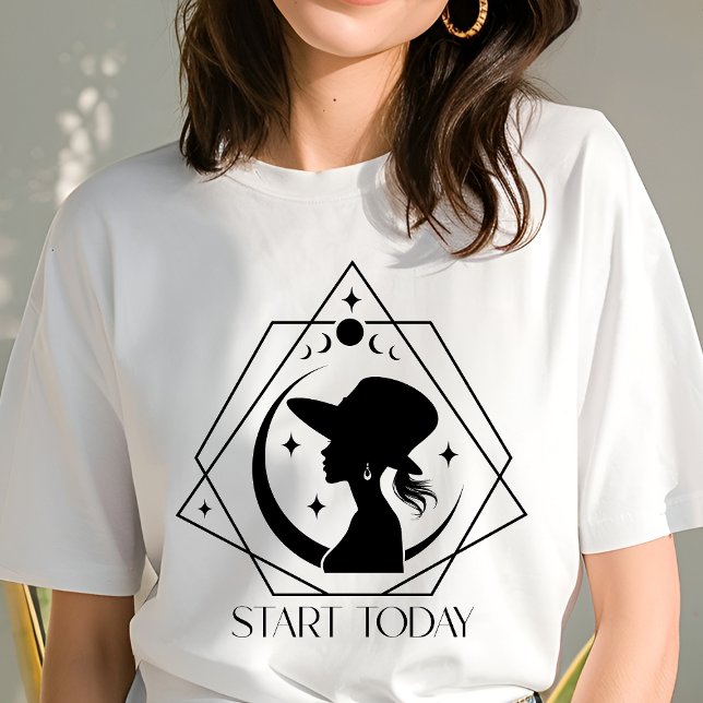 T-shirt En Tri-matière Boho Commencer aujourd'hui Géométrique Femme Inspi (Créateur téléchargé)