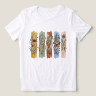 T-shirt En Tri-matière Boho Éléments de la Nature Aesthétique Terreuse Aq