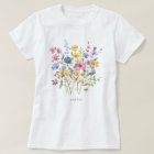 Boho Fleurs sauvages colorés sur blanc avec Monogr