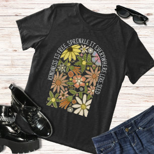 T-shirt En Tri-matière Boho Fleurs Sauvages La gentillesse Est Libre Prin