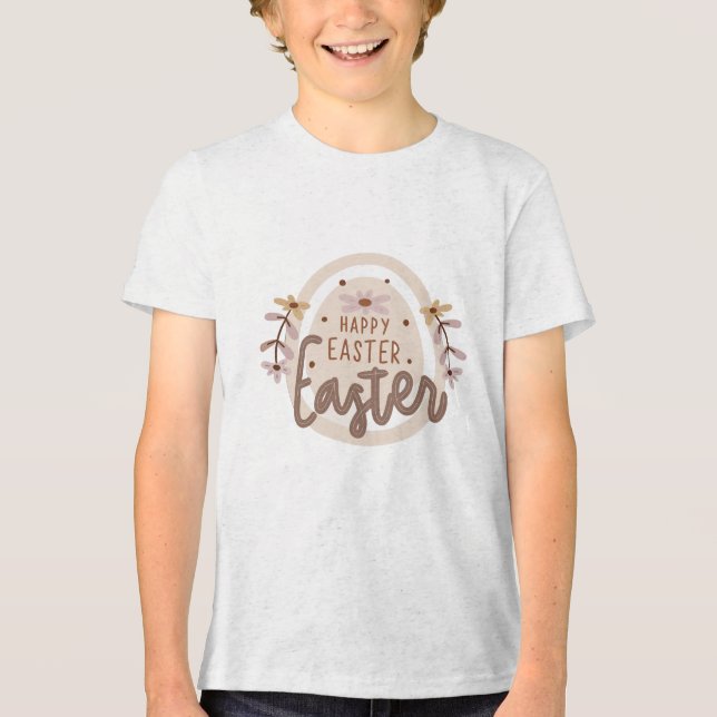 T-shirt En Tri-matière Boho Happy Easter Floral Egg Pastel Spring Illustr (Recto)