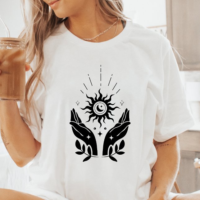 T-shirt En Tri-matière Boho Mains Soleil et Lune Céleste (Créateur téléchargé)