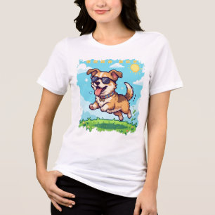 T-shirt En Tri-matière Bon Chien Pixel Puppy Design de Jeu Rétro