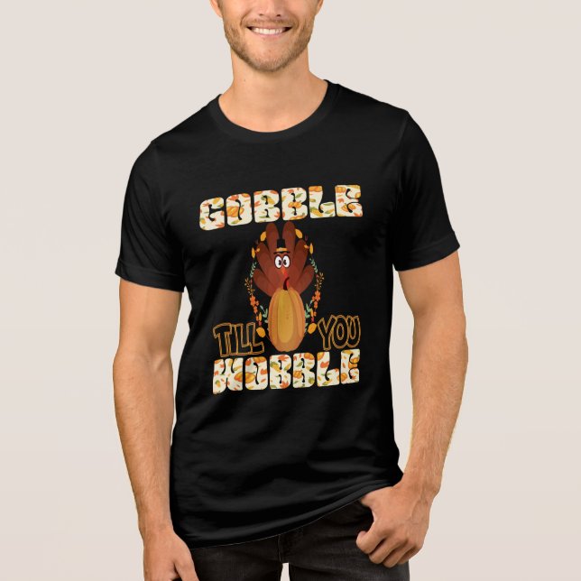 T-shirt En Tri-matière Bon thanksgiving Jour Gobble Jusqu'à ce que vous t (Recto)