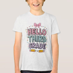 T-shirt En Tri-matière Bonjour 3e année ! Drôle pour retourner à l'école