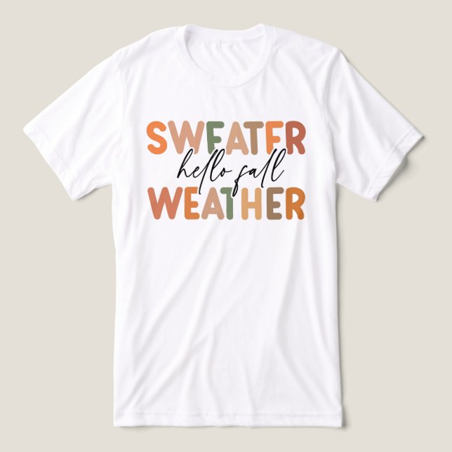 T-shirt En Tri-matière Bonjour automne | Météo du sucre (Design Recto)