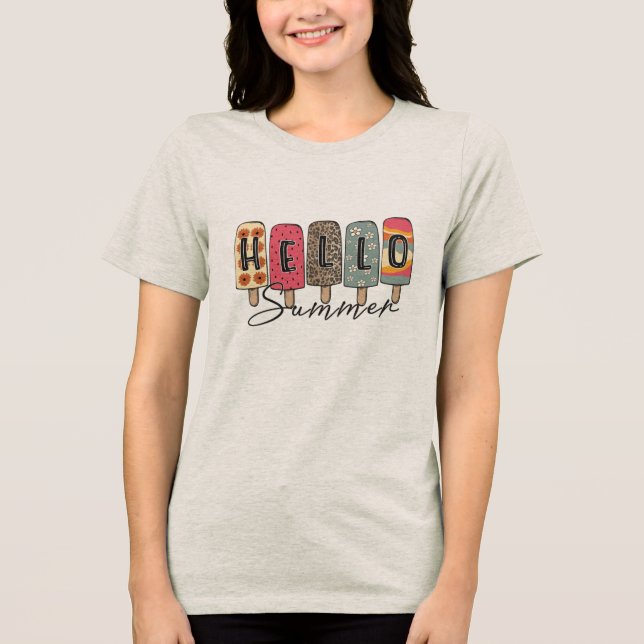 T-shirt En Tri-matière Bonjour été (Recto)